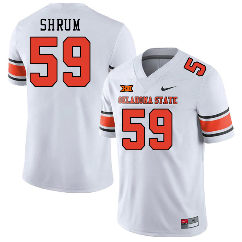 Men #59 Kason Shrum Oklahoma State Cowboys College Football Jerseys Stitched-White